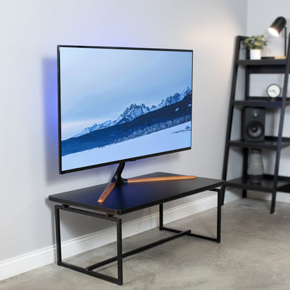 Sturdy height adjustable TV stand.