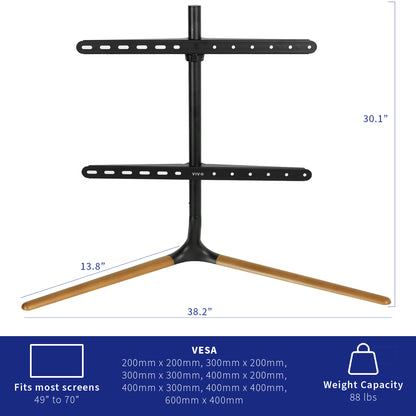 Sturdy height adjustable TV stand.