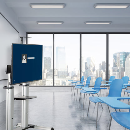 TV mount in front of a lecture classroom for presenting.