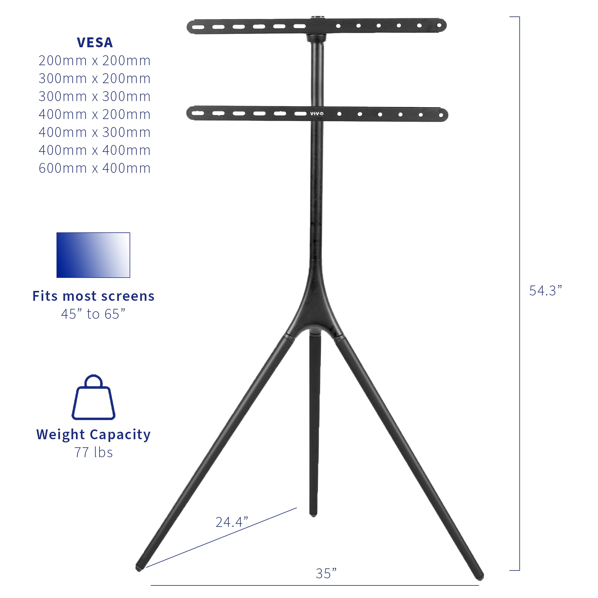 Fits most large screens elevating studio space. 