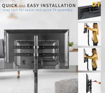 Black V-Base Studio TV Stand quick and easy installation