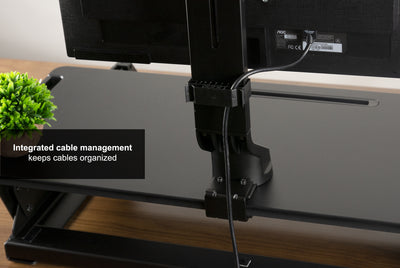Sturdy adjustable single monitor ergonomic desk mount for office workstation.