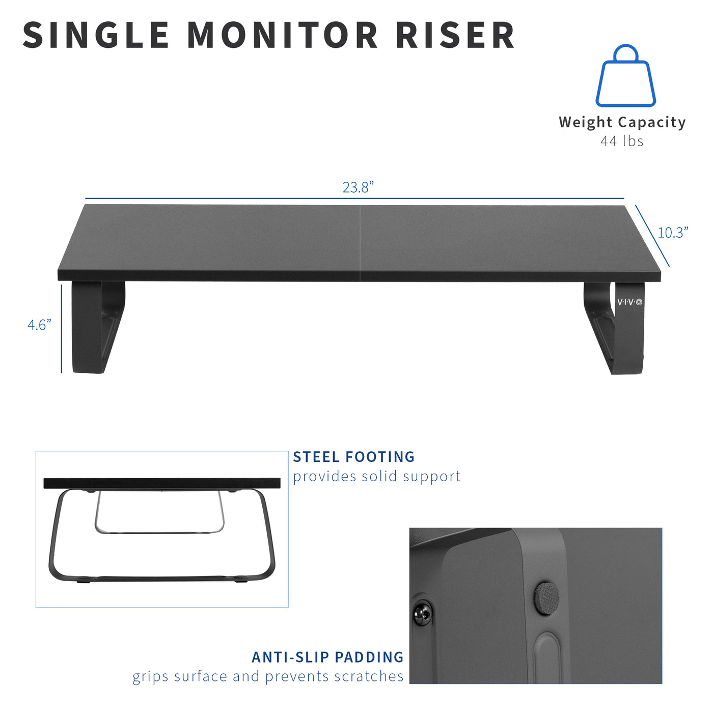 Single monitor or laptop riser from VIVO.