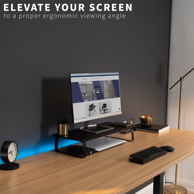 Elevate your short-mounted screen to a stable and consistent height.