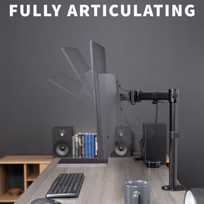 Fully articulating monitor mount.