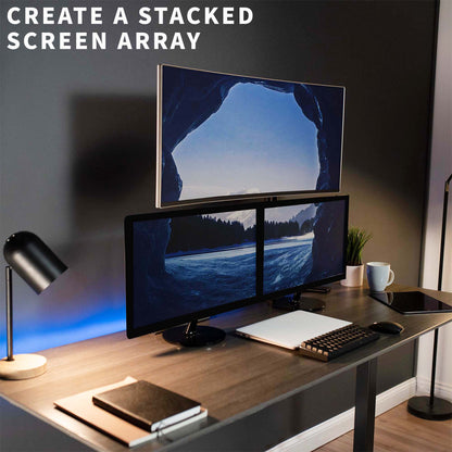 Extra tall sturdy adjustable single monitor ergonomic desk mount for office workstation.