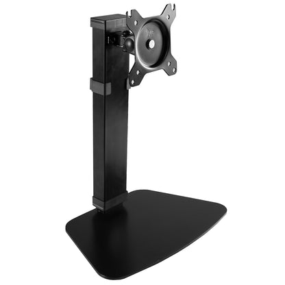 Sturdy adjustable single monitor ergonomic desk stand for office workstation.