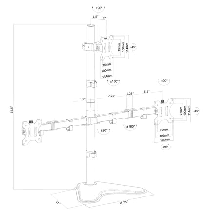 Triple Monitor Desk Stand