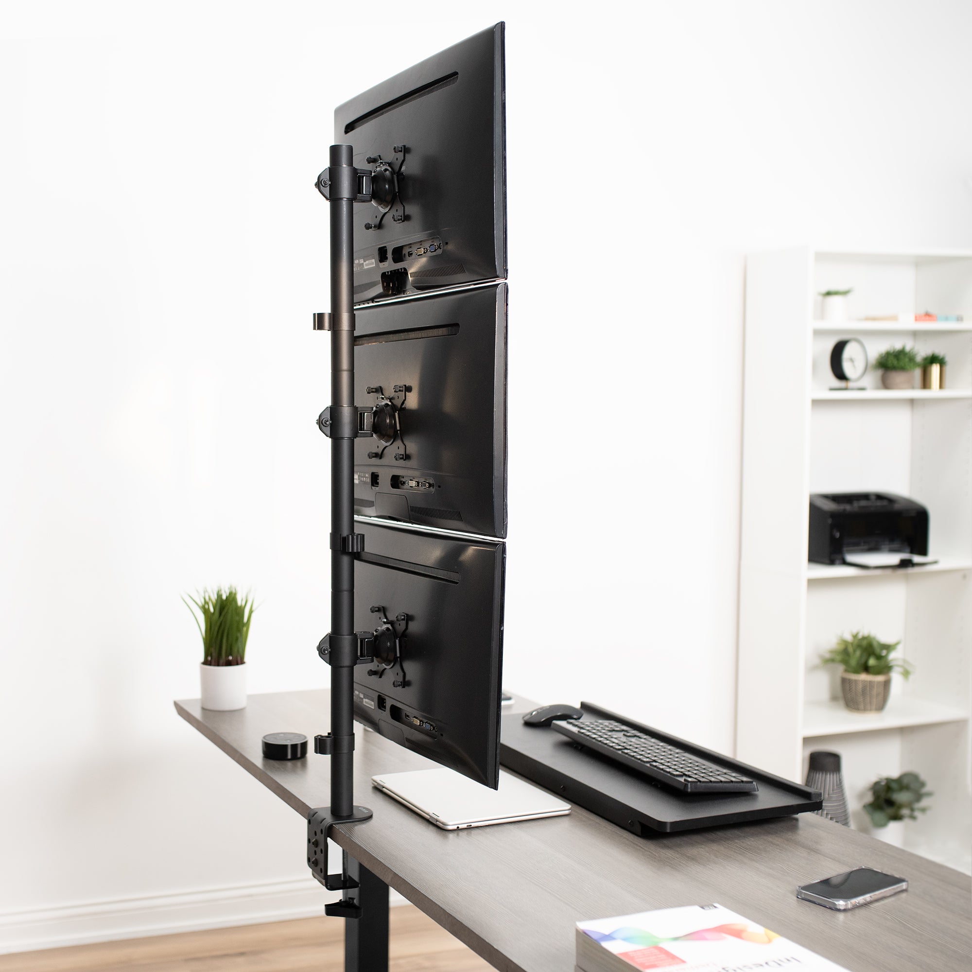 Vertical Triple 13” to 27" Monitor Desk Mount