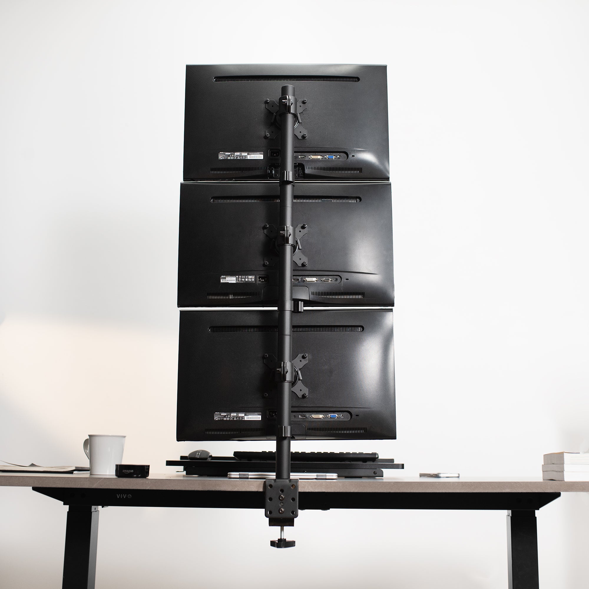 Vertical Triple 13” to 27" Monitor Desk Mount