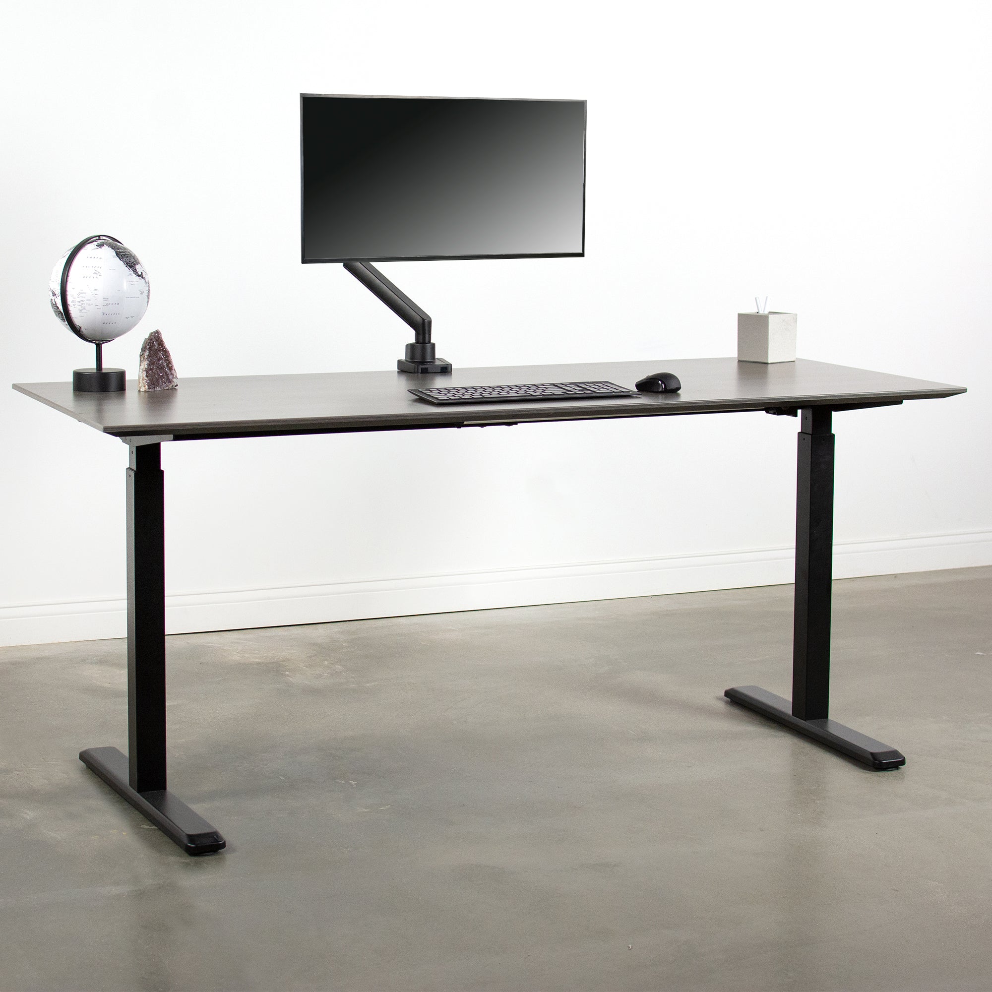 Pneumatic Arm Single Monitor Desk Mount  