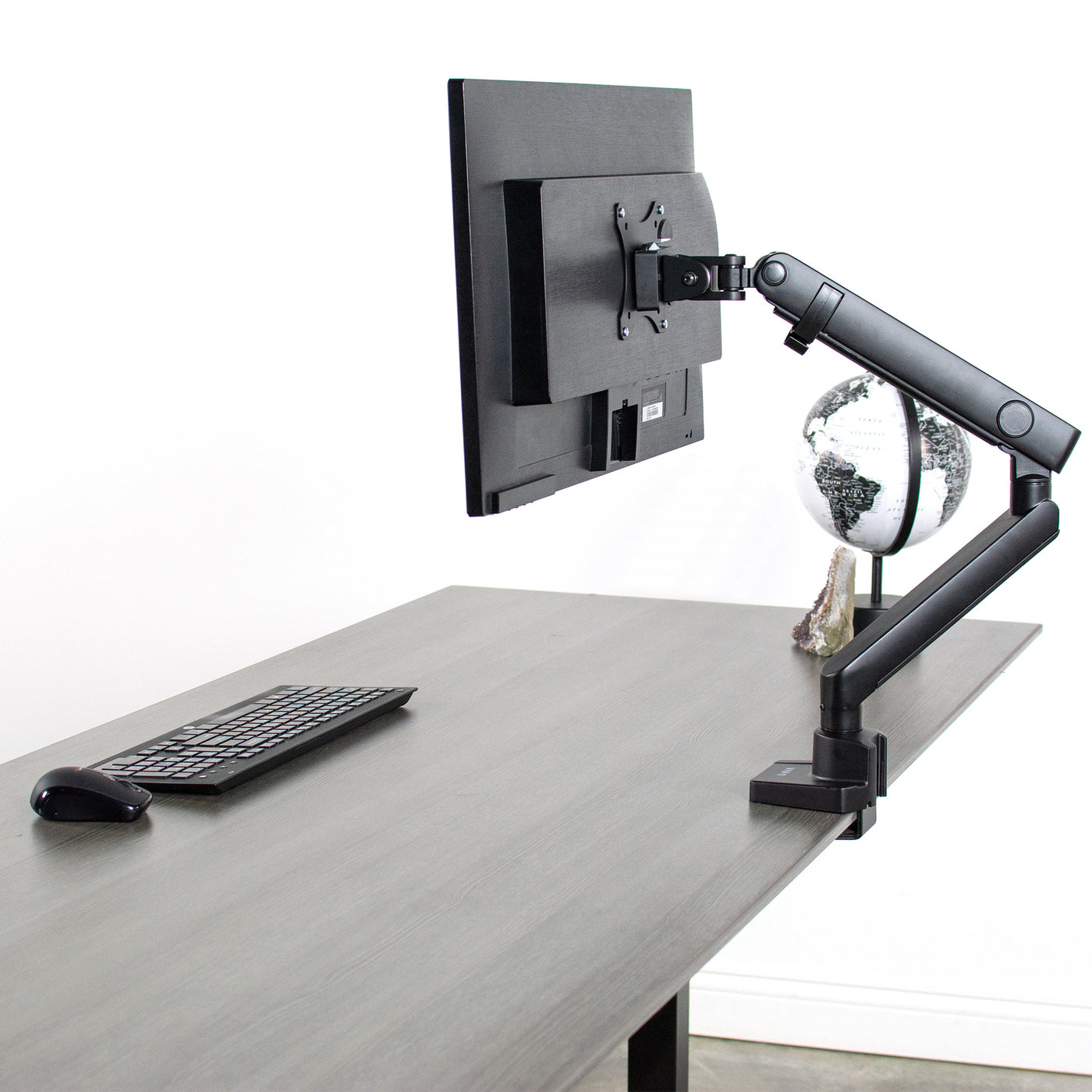 Pneumatic Arm Single Monitor Desk Mount  