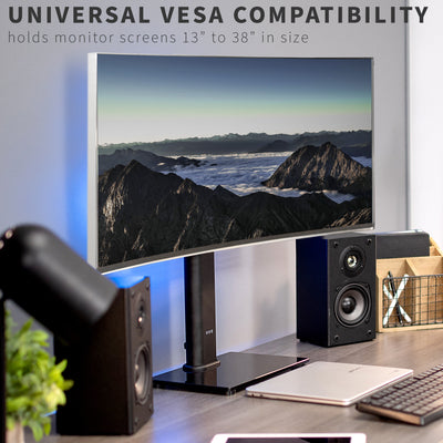 Single Monitor and TV Desk Stand with Universal VESA Compatibility 