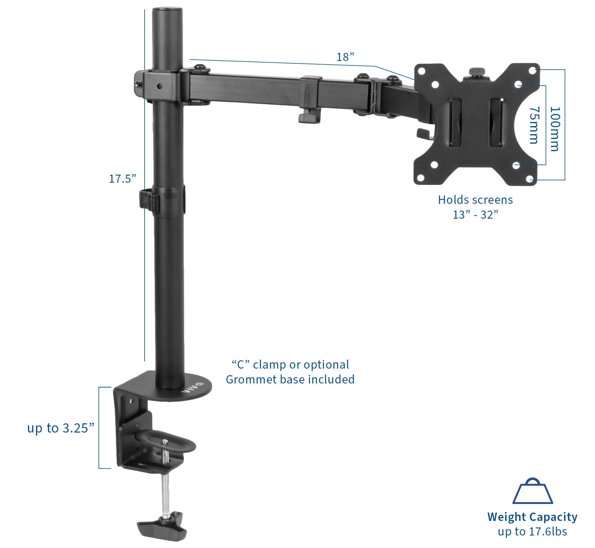 Single Monitor Desk Mount