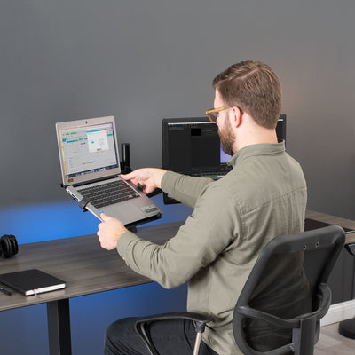 Pneumatic Arm Single Monitor and Laptop Desk Mount