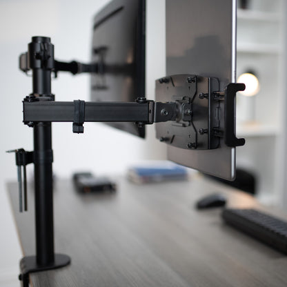 Sturdy single monitor and tablet desk mount.