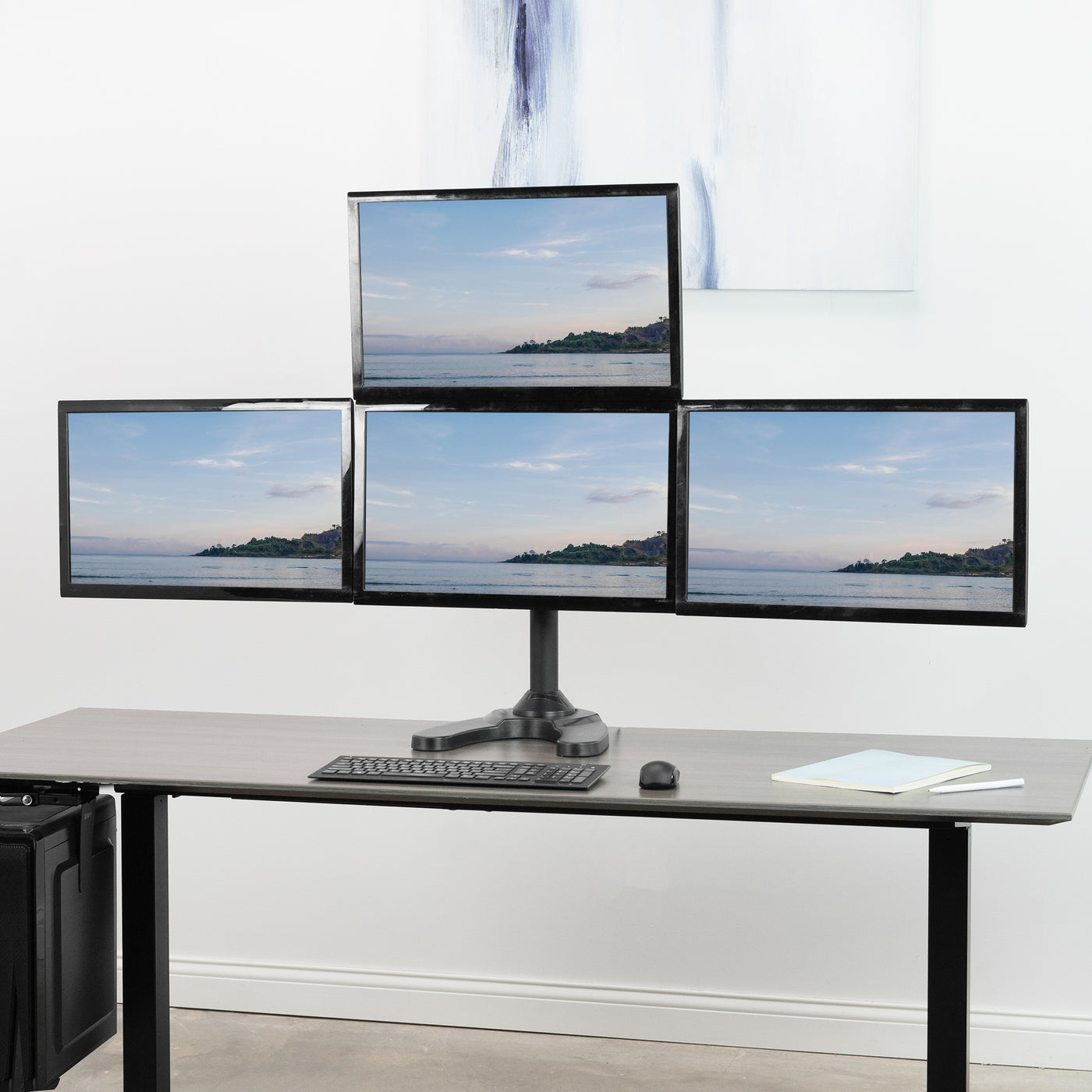 Quad Monitor Desk Stand