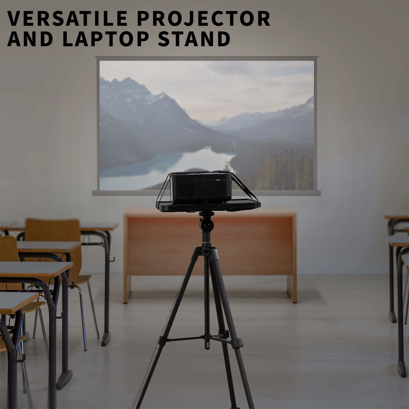 Universal Aluminum Tripod Folding Projector and Laptop Stand