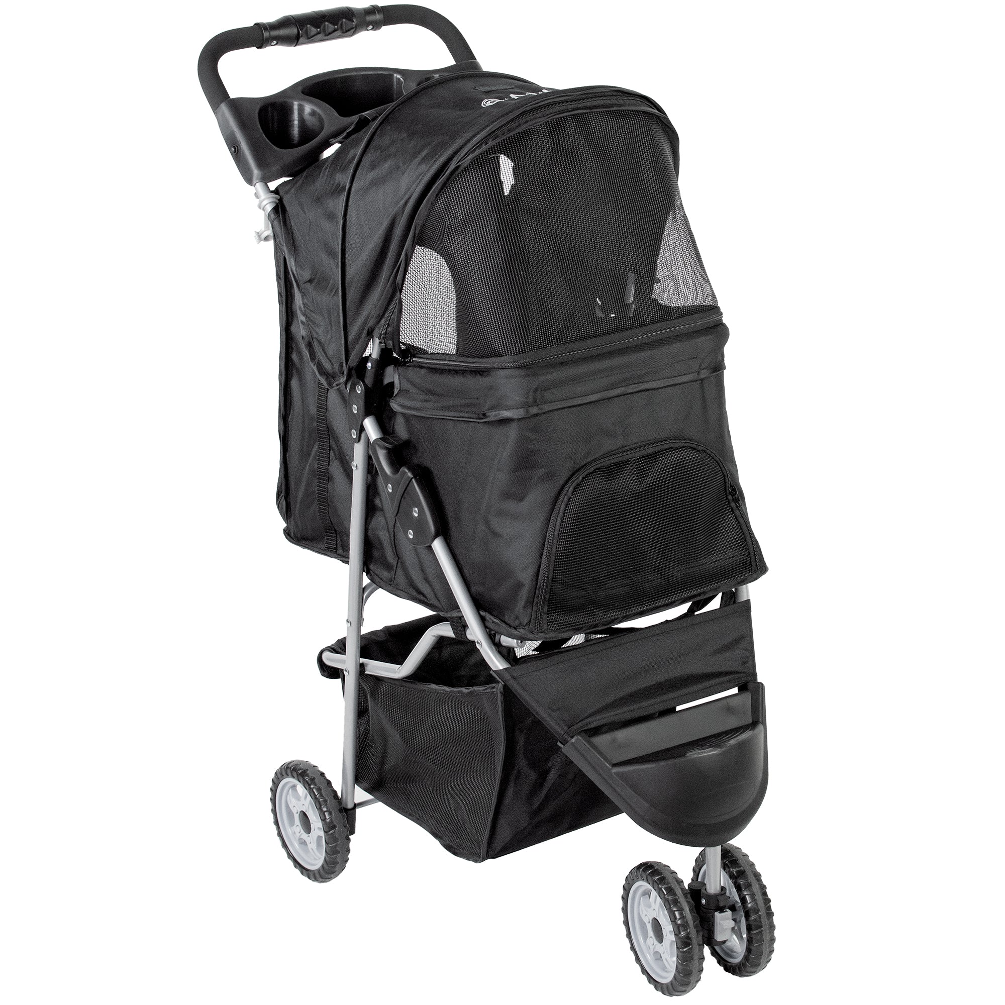 Black Three Wheel Pet Stroller