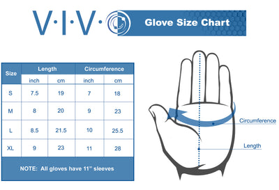 Small Leather Beekeeping Gloves chart